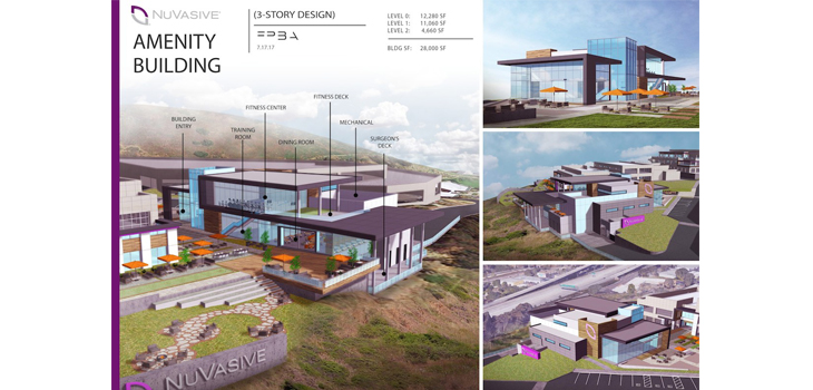 Mock-up of NuVasive's expanded San Diego HQ. Image via NuVasive